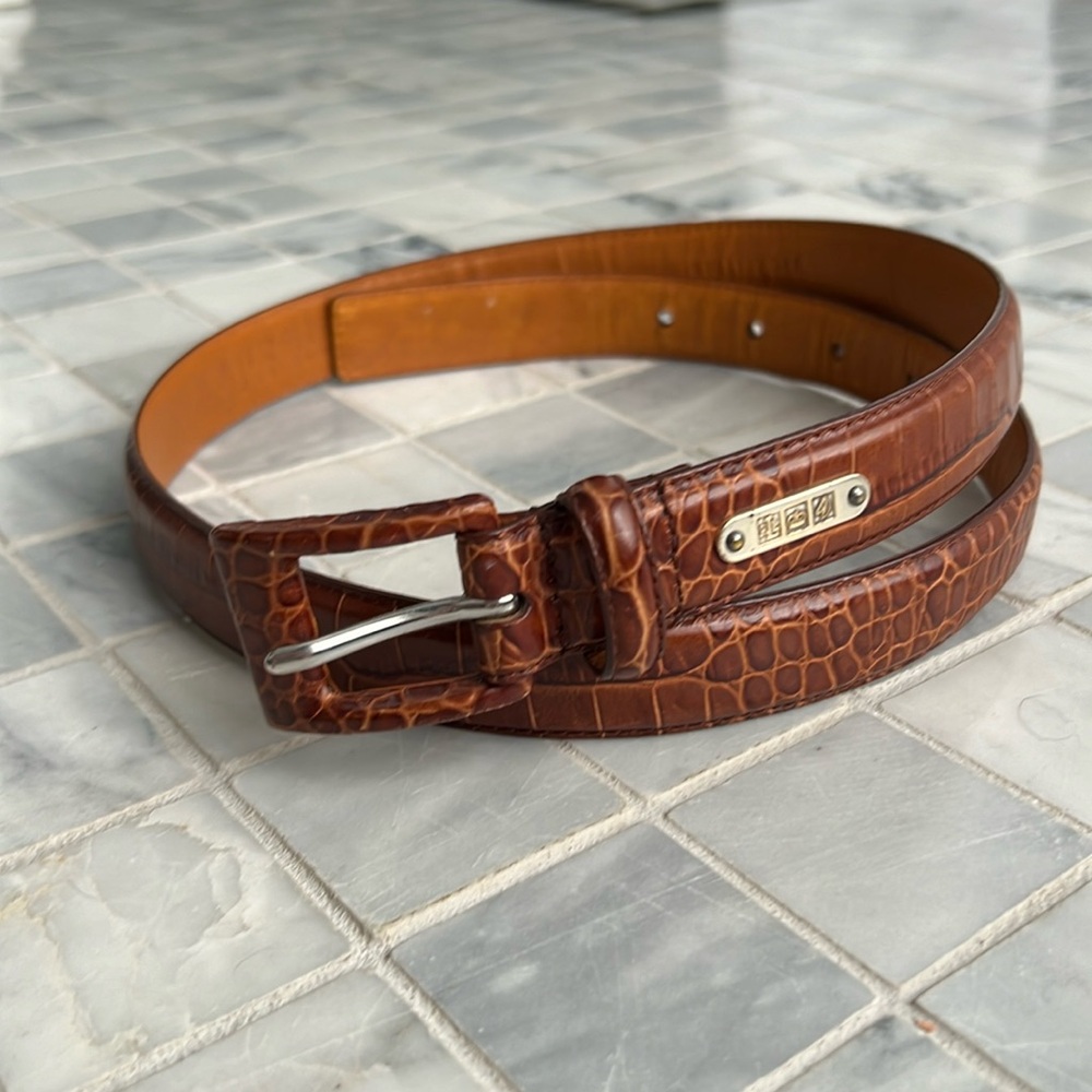 Lauren Ralph Lauren Italian leather crocodile embossed belt